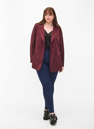 FLASH - Simple blazer with button, Winetasting, Model image number 2