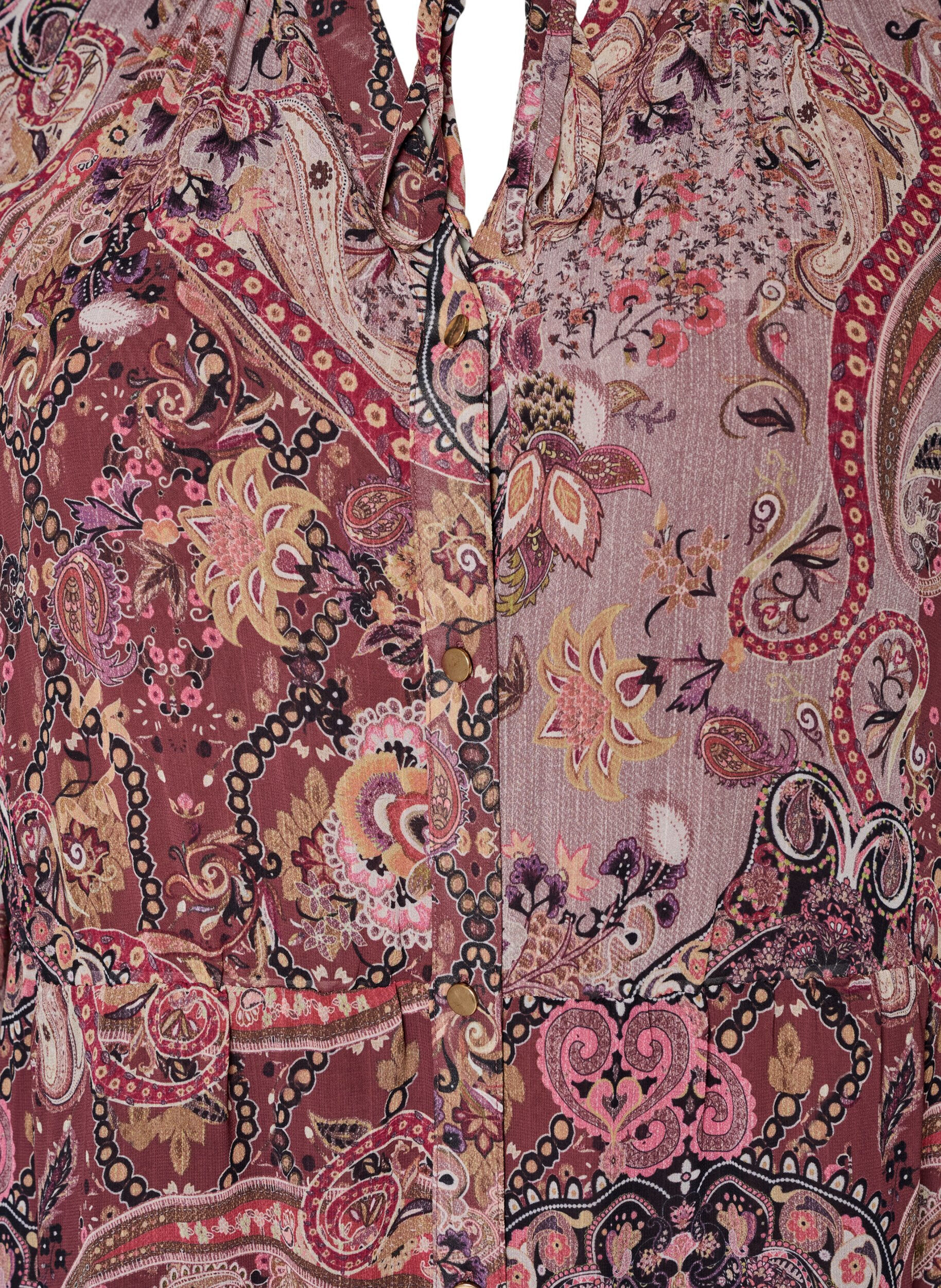 ZizzifashionMidi dress with paisley print and elastic waist, Purple, Packshot image number 2