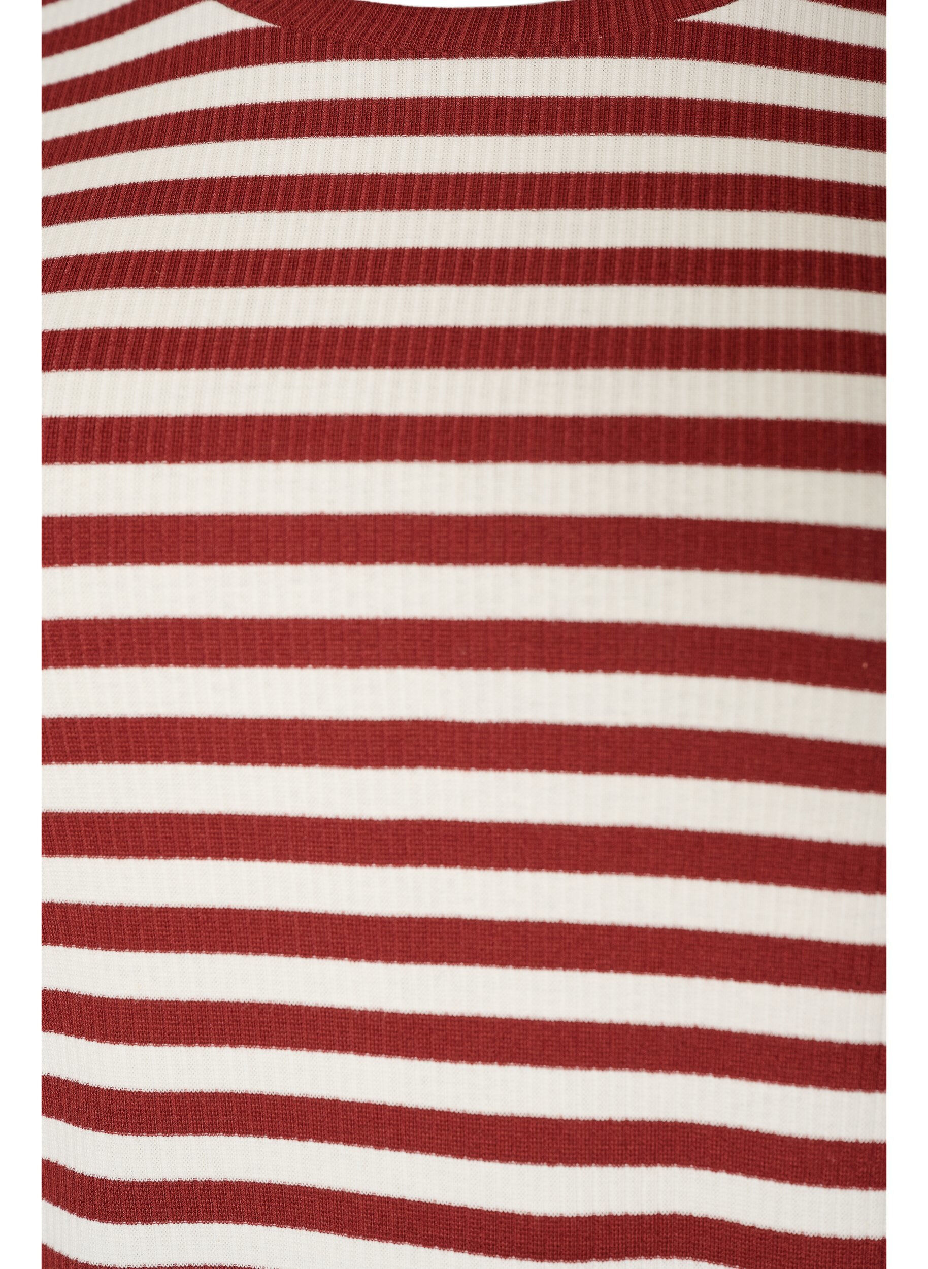 ZizzifashionStriped T-shirt with ribbed texture, Red, Packshot image number 2