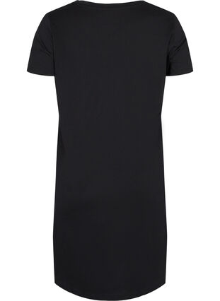 Short-sleeved nightdress in cotton, Black RELAX, Packshot image number 1