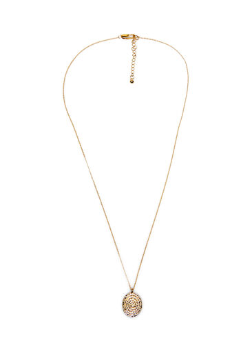 Necklace with pendant, Gold, Packshot image number 1