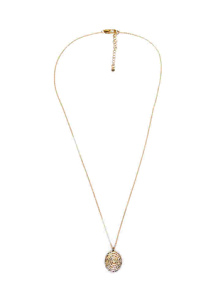 Necklace with pendant, Gold, Packshot image number 1
