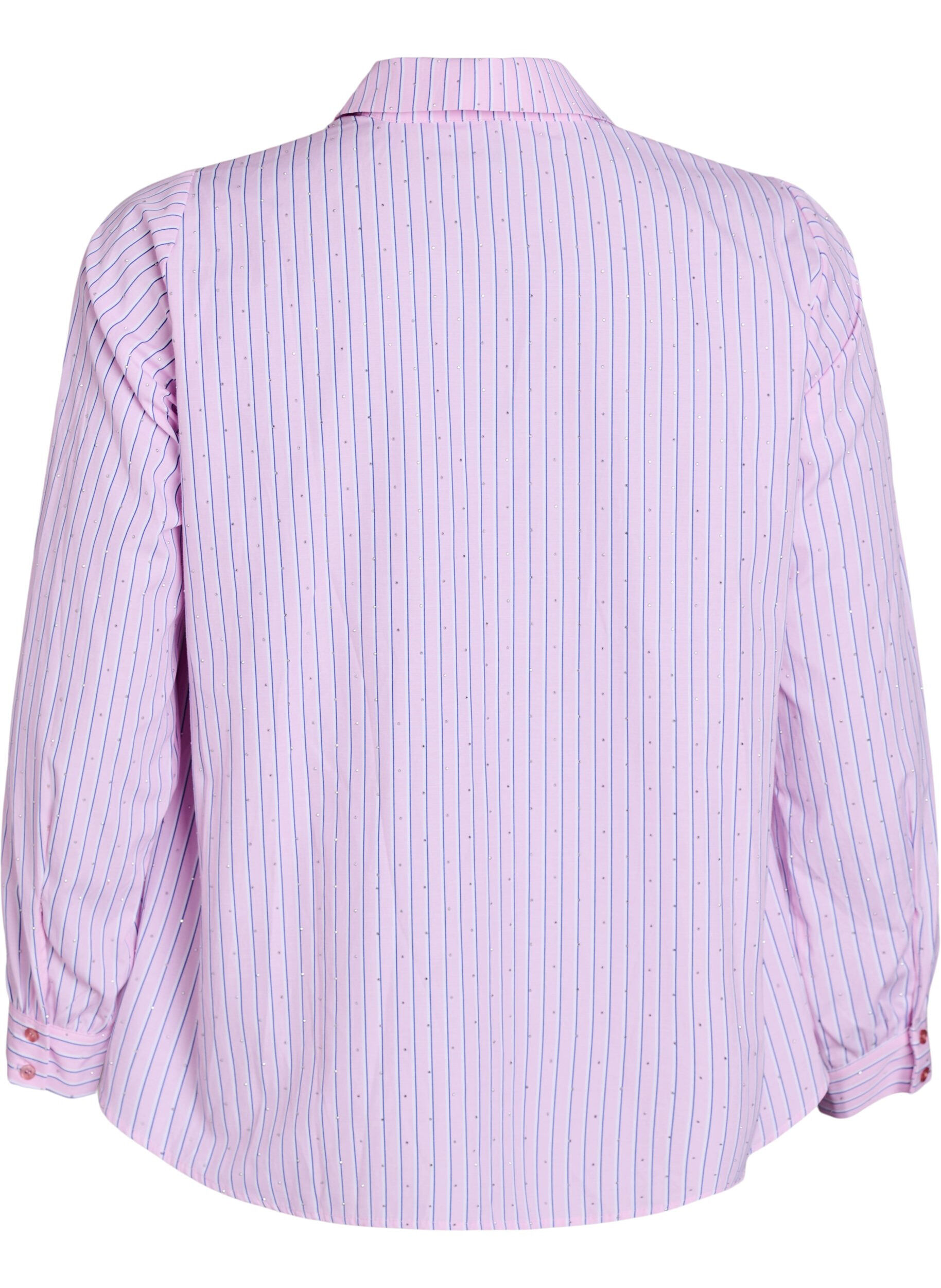 Zizzifashion Striped shirt with studs, Pink, Packshot image number 1
