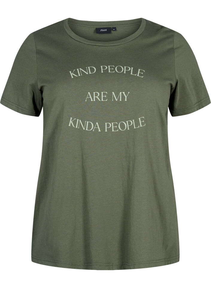 T-shirt with a motif, Thyme w. Kind People, Packshot image number 0