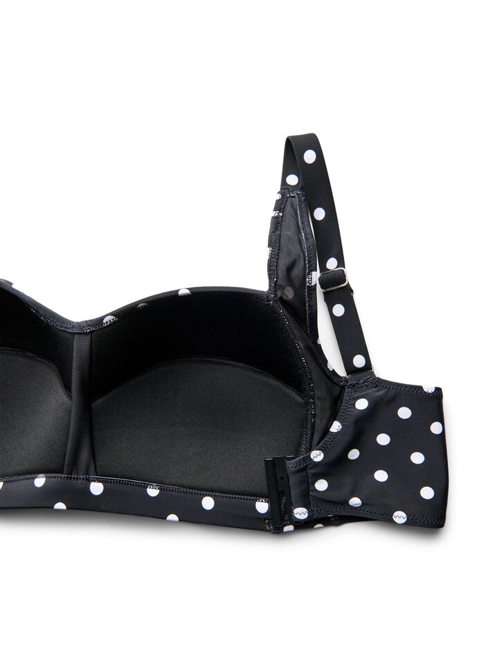 Bikini top with padding and print, Black, Packshot image number 3