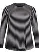 Long-sleeved striped Blouse, Black, Packshot image number 0