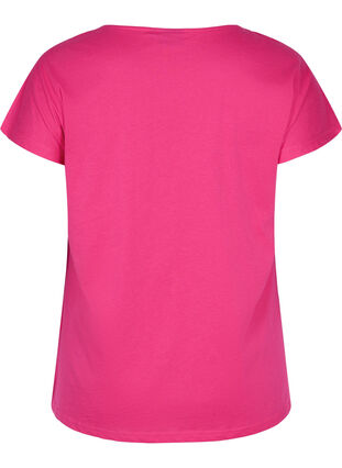 Cotton t-shirt with print details, BeetrootPurMel feath, Packshot image number 1