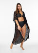 Beach kimono with tie belt, Black, Model image number 0