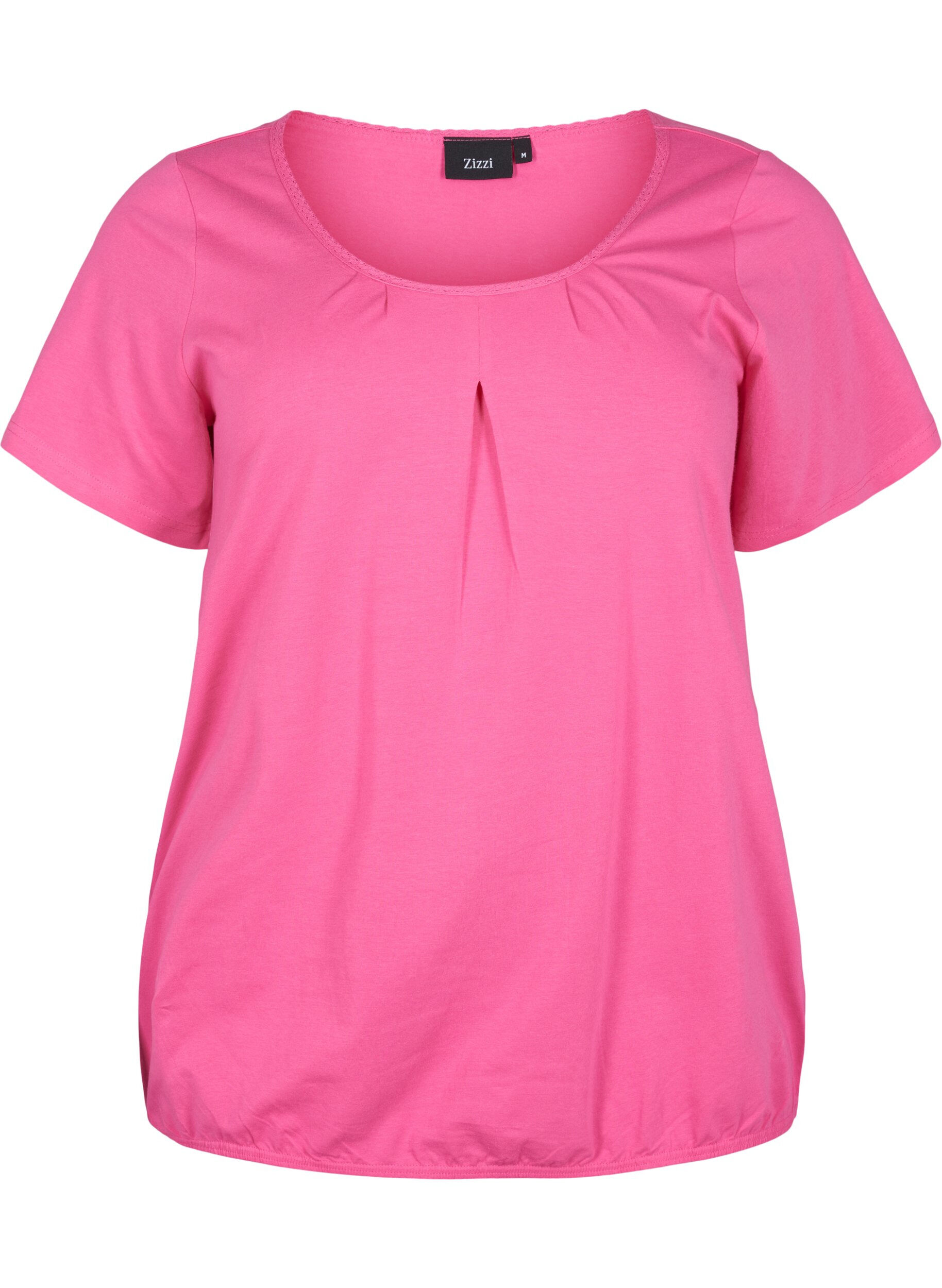 Zizzifashion Short sleeve cotton t-shirt, Shocking Pink, Packshot image number 0