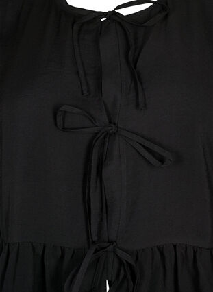 Viscose blouse with embroidery anglaise, Black, Packshot image number 2