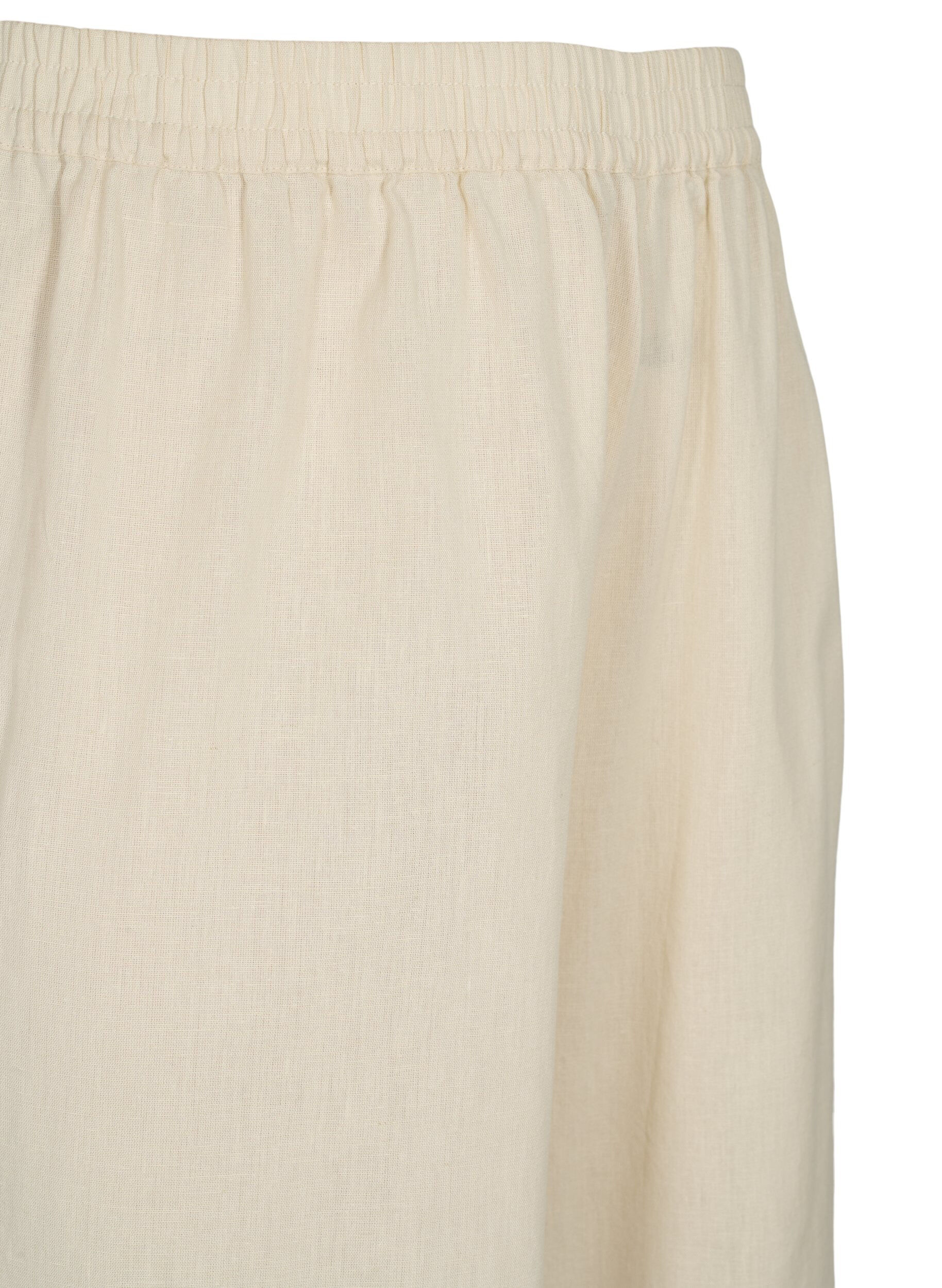 Zizzifashion 7/8 trousers in cotton blend with linen, Sandshell, Packshot image number 2