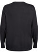 Cardigan with round neck and fabric-covered buttons, Black, Packshot image number 1