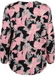 Shirt blouse with v-neck and print, Black Pale Mauve Fl., Packshot image number 1