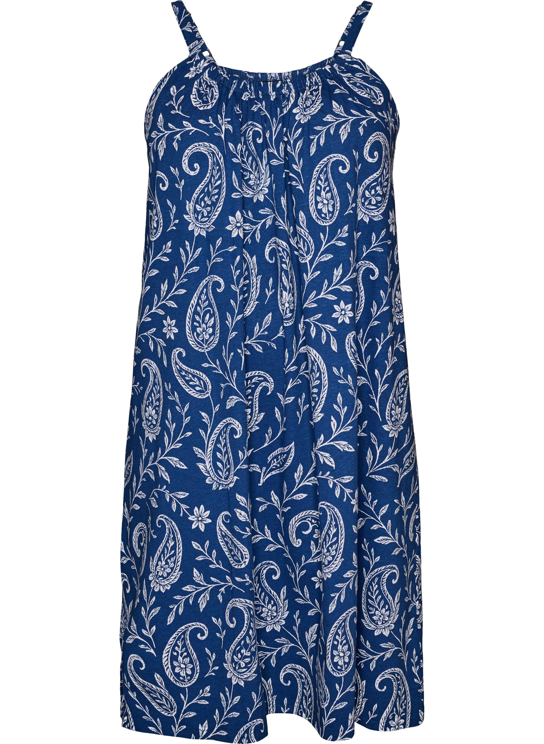 ZizzifashionKnee-length strap dress in organic cotton, Blue, Packshot image number 0
