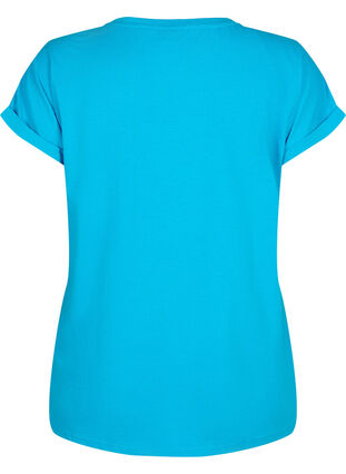 Short sleeve cotton blend T-shirt, Hawaiian Ocean, Packshot image number 1
