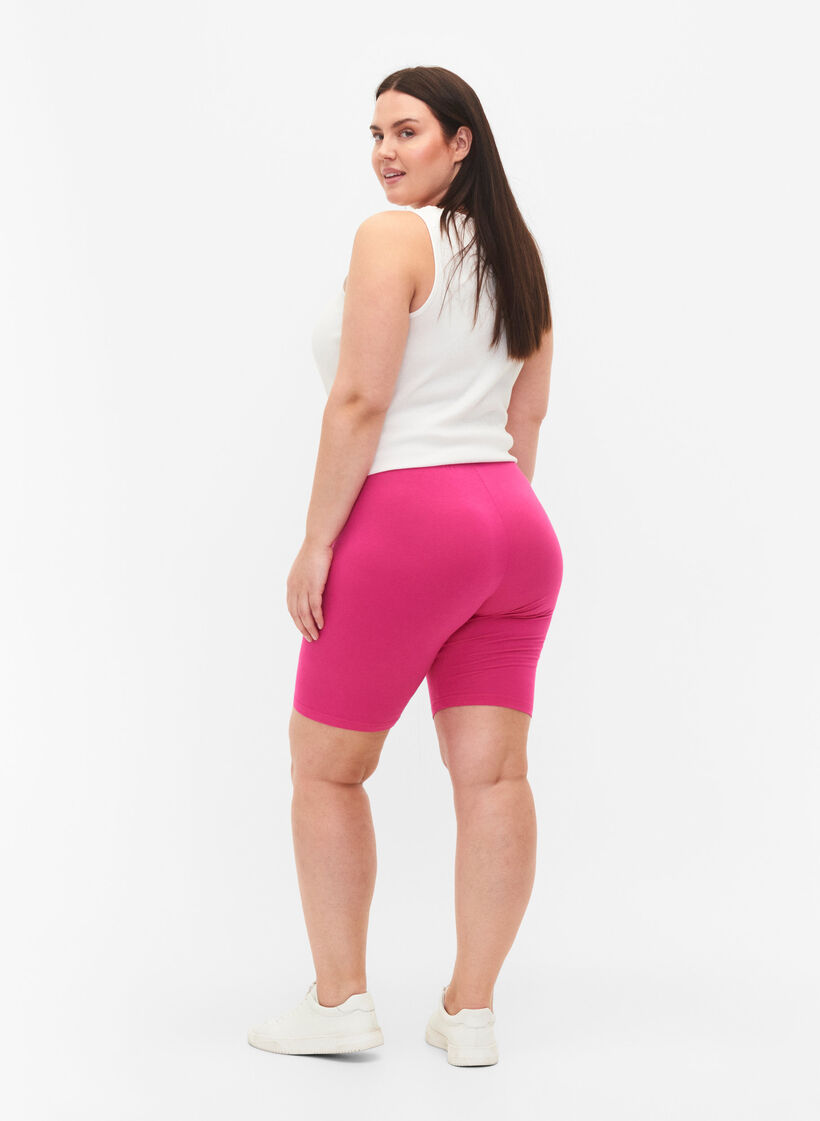 Plain-coloured basic bike shorts, Pink, Model image number 2