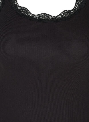 Top with lace trim, Black, Packshot image number 2
