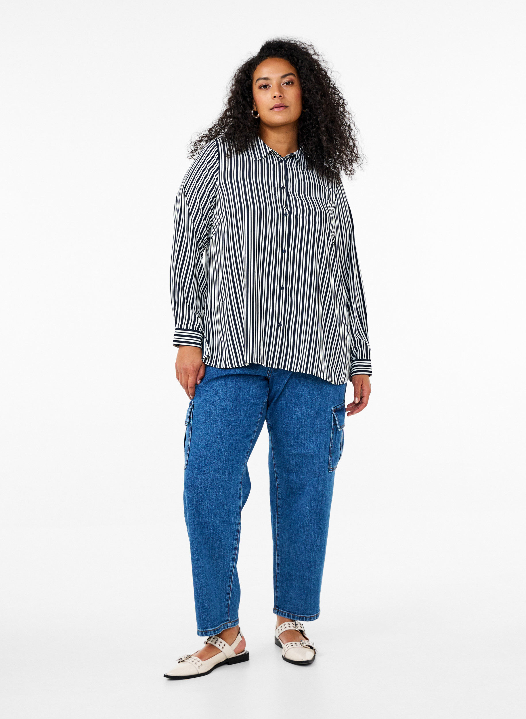 Zizzifashion Striped shirt, Blue, Model image number 1