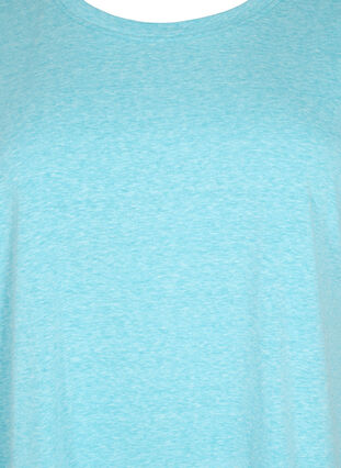 Melange t-shirt with short sleeves, Blue Atoll Mél, Packshot image number 2