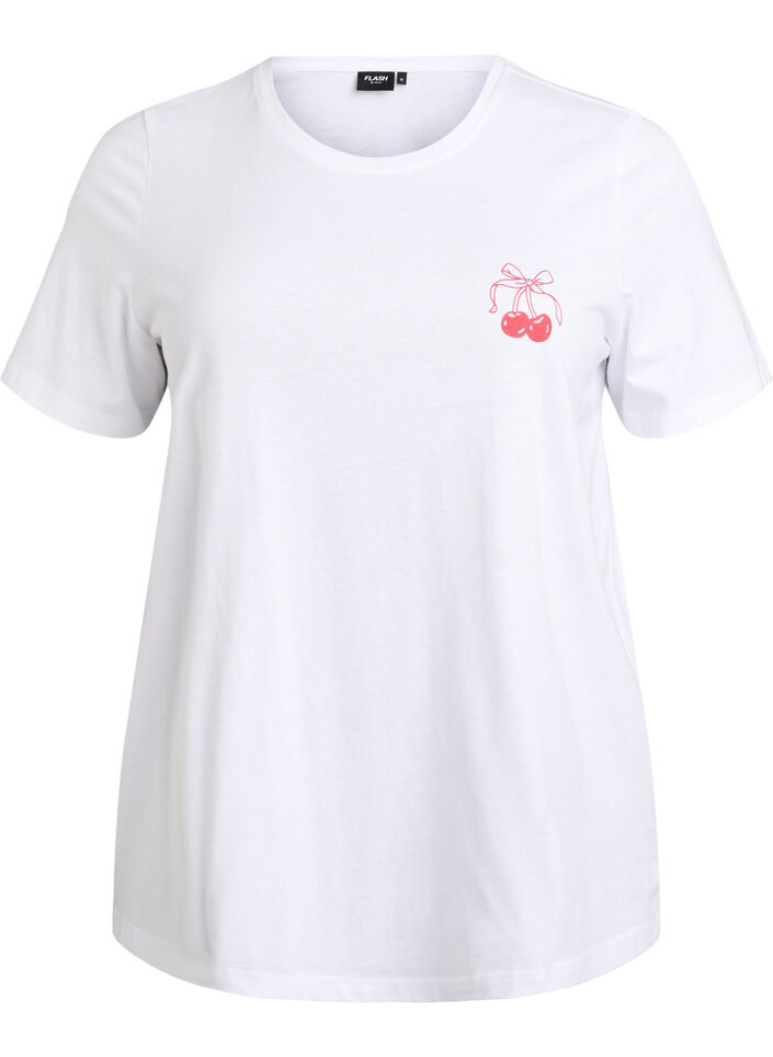 FLASH - T-shirt with motif, White, Packshot image number 0