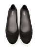 Wide fit - Faux suede ballerina with bow, Black, Packshot image number 2