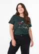 Christmas t-shirt in organic cotton, Green, Model image number 0