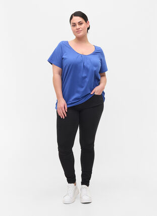Short-sleeved cotton t-shirt, Dazzling Blue, Model image number 2