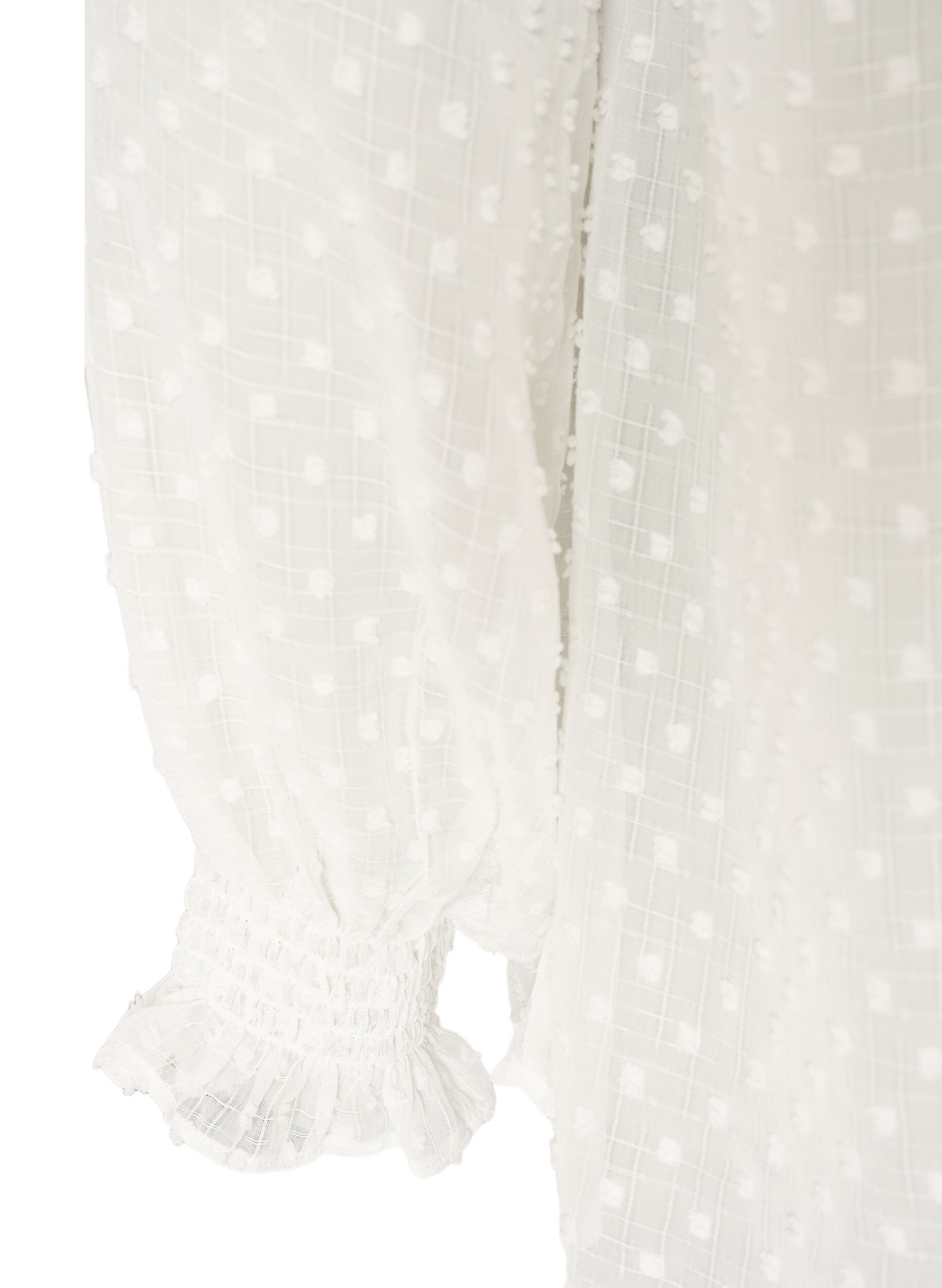 ZizzifashionShirt blouse with lace insert and dot pattern, Vanilla, Packshot image number 3