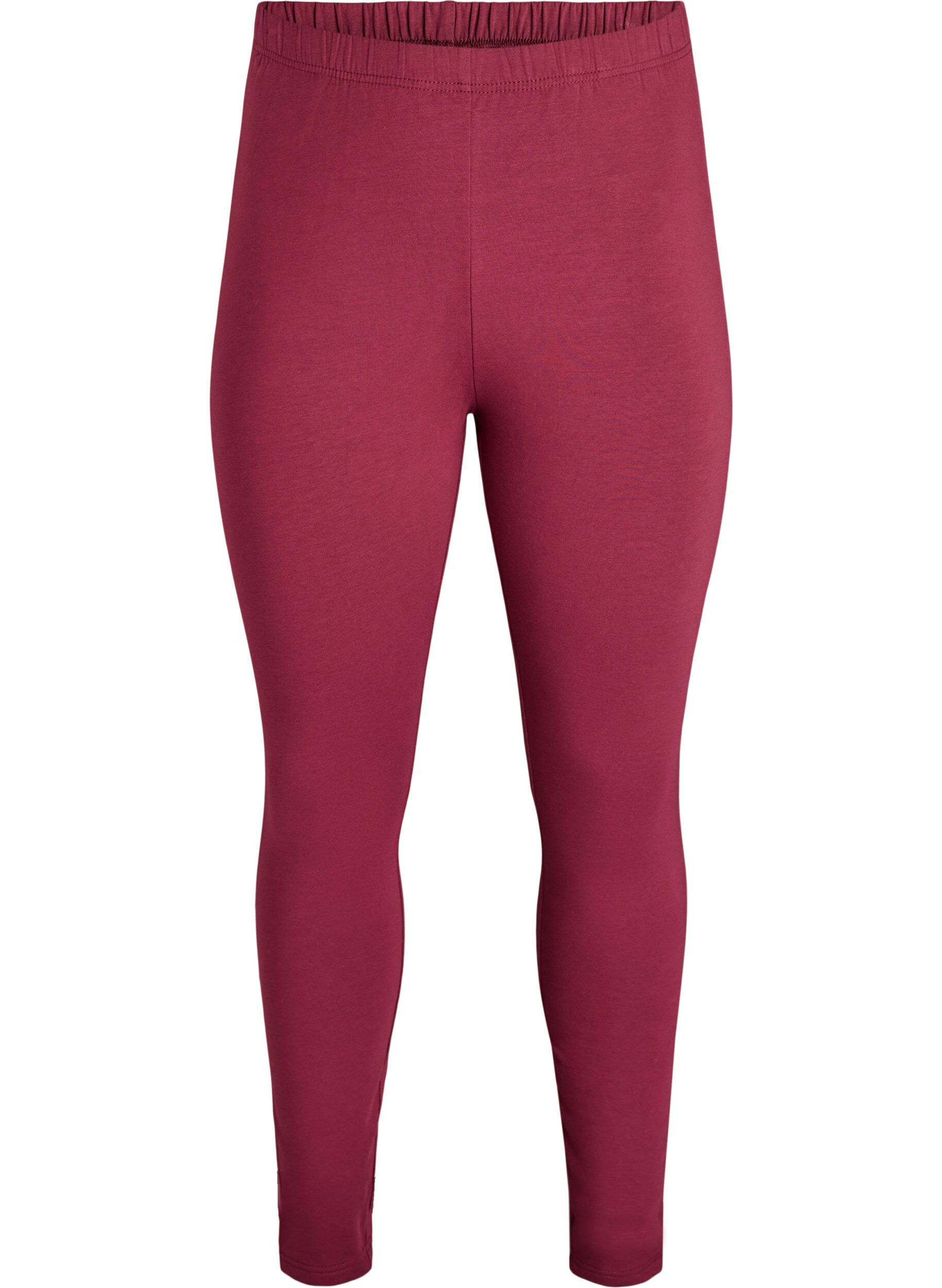 Zizzifashion Cotton leggings with lining, Dark Bordeaux, Packshot image number 0