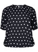 Dotted blouse with short sleeves, Black W. White Dot, Packshot image number 0