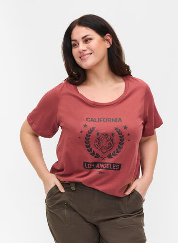 Cotton t-shirt with print, Apple Butter CALI, Model image number 0