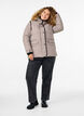 Short puffer jacket with contrast details, Beige, Model image number 1
