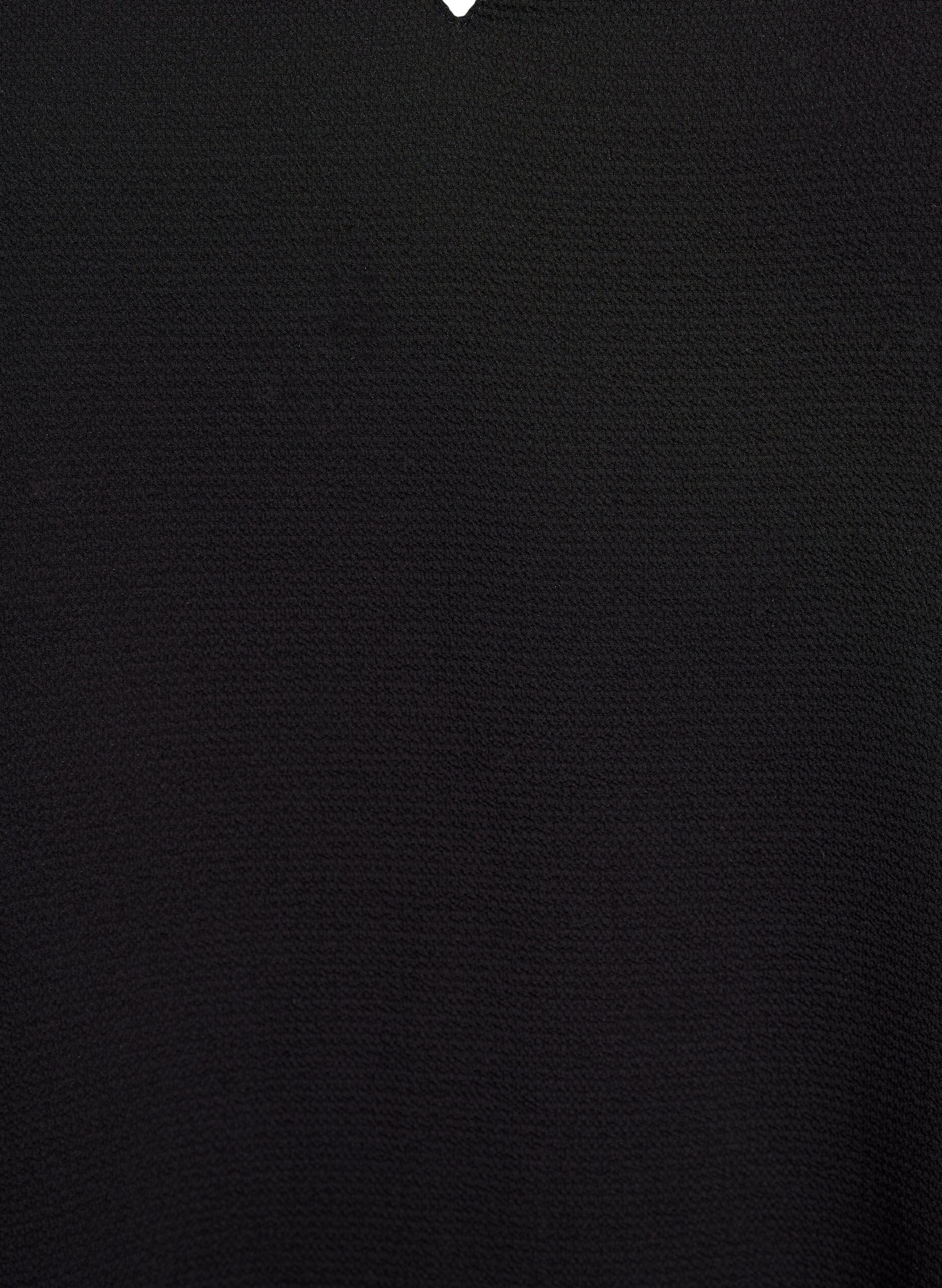 Zizzifashion Short-sleeved blouse with V-neck, Black, Packshot image number 2