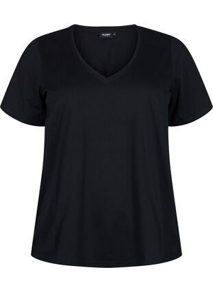 FLASH - 2-pack v-neck t-shirts, Black/Black, Packshot image number 2