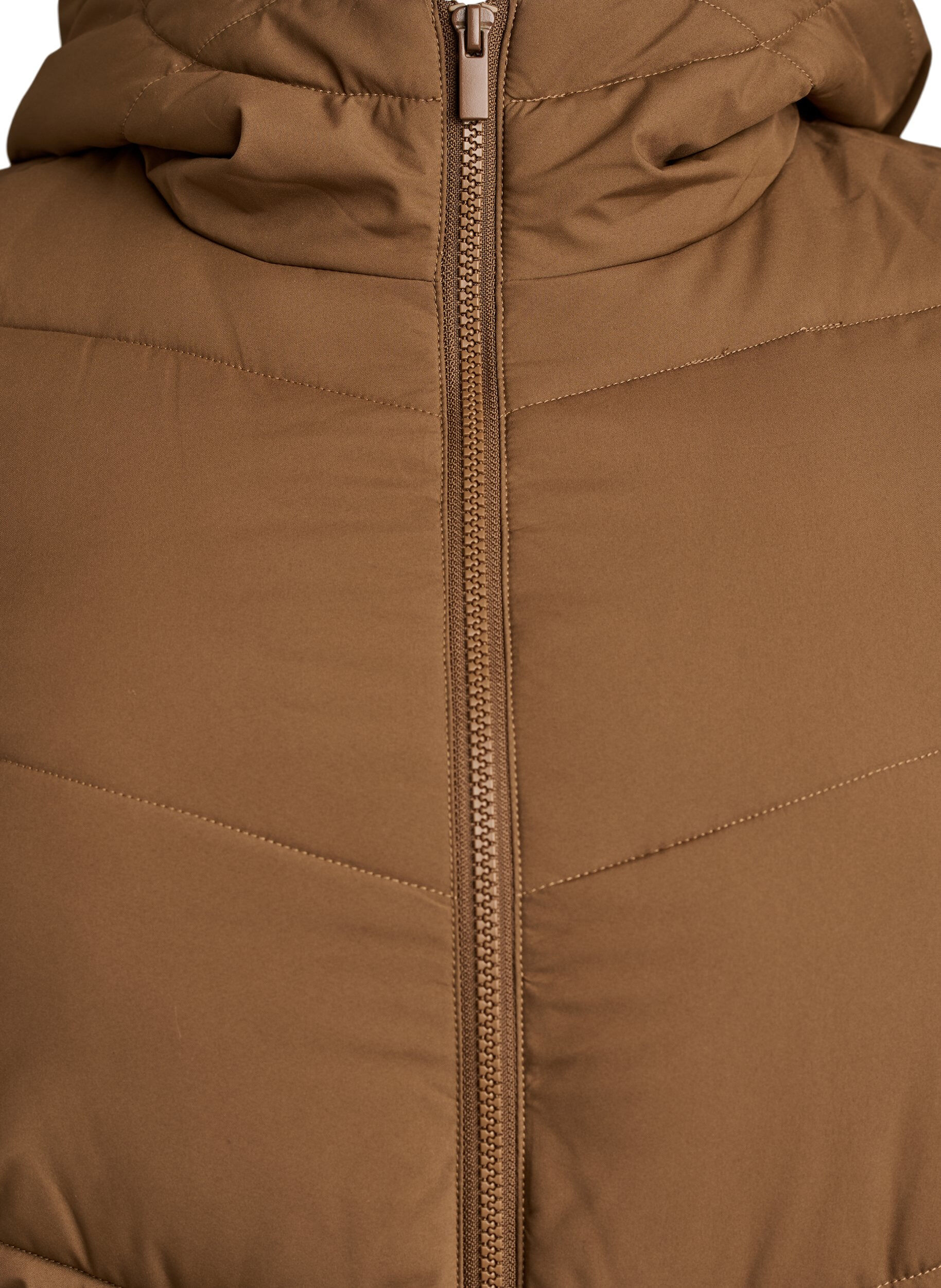 ZizzifashionMid-length puffer jacket with hood, Brown, Packshot image number 2