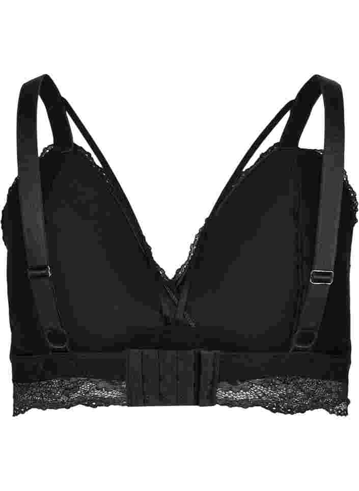 Lace bra with string details, Black, Packshot image number 1