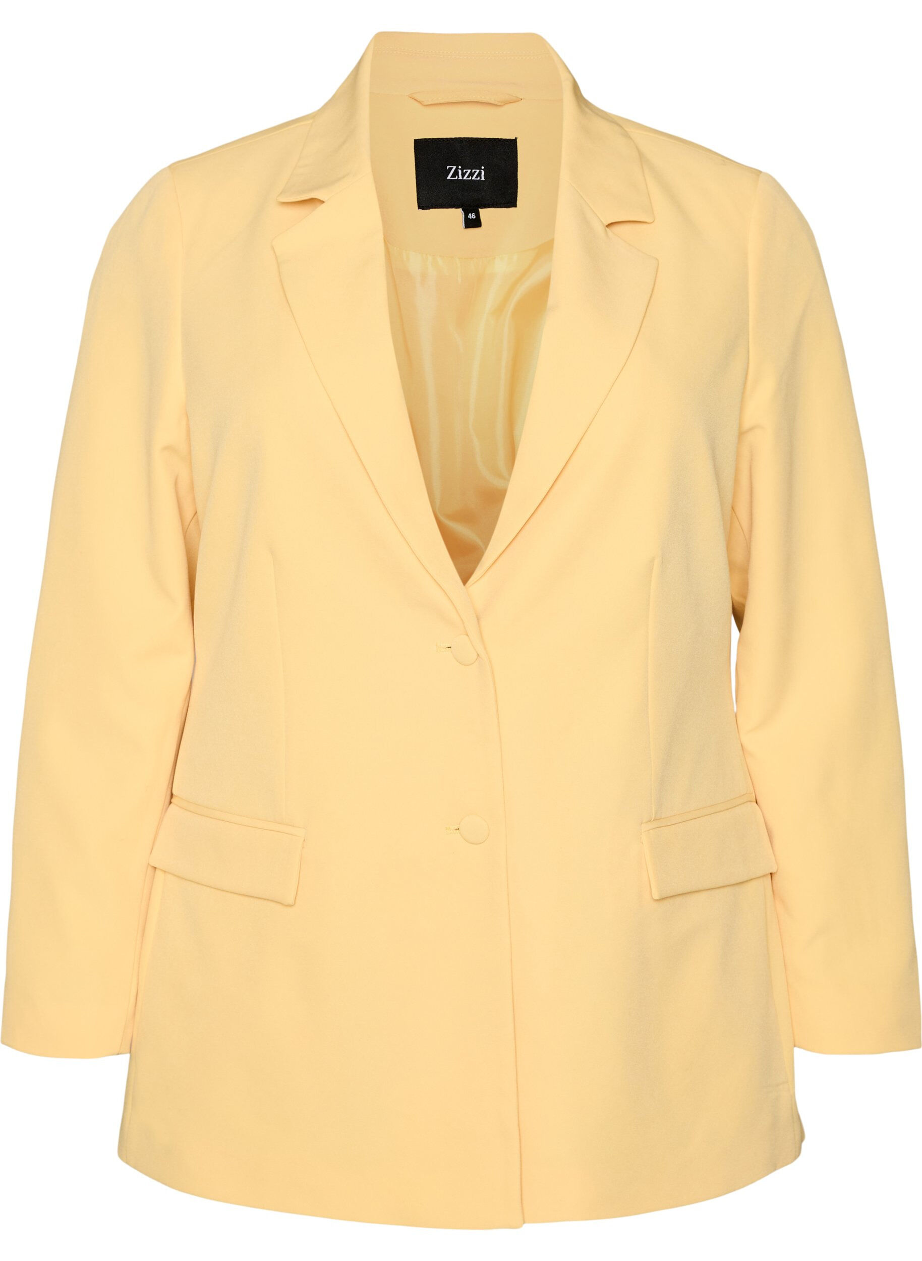 Zizzifashion Classic blazer with button closure, Yellow, Packshot image number 0