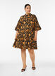 Floral cotton dress with ruffle details and a loose A-line shape, Orange, Model image number 1