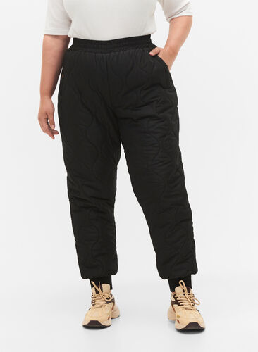Quilted thermal pants, Black, Model image number 2