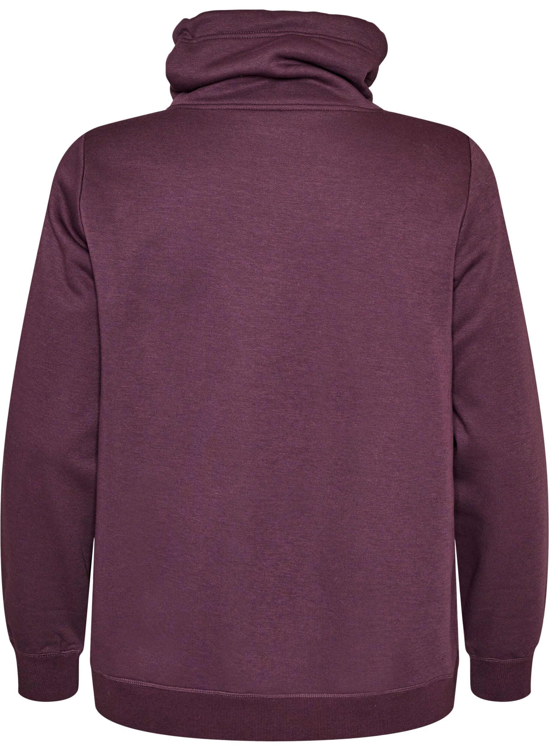 ZizzifashionSweatshirt with high collar and pockets, Purple, Packshot image number 1