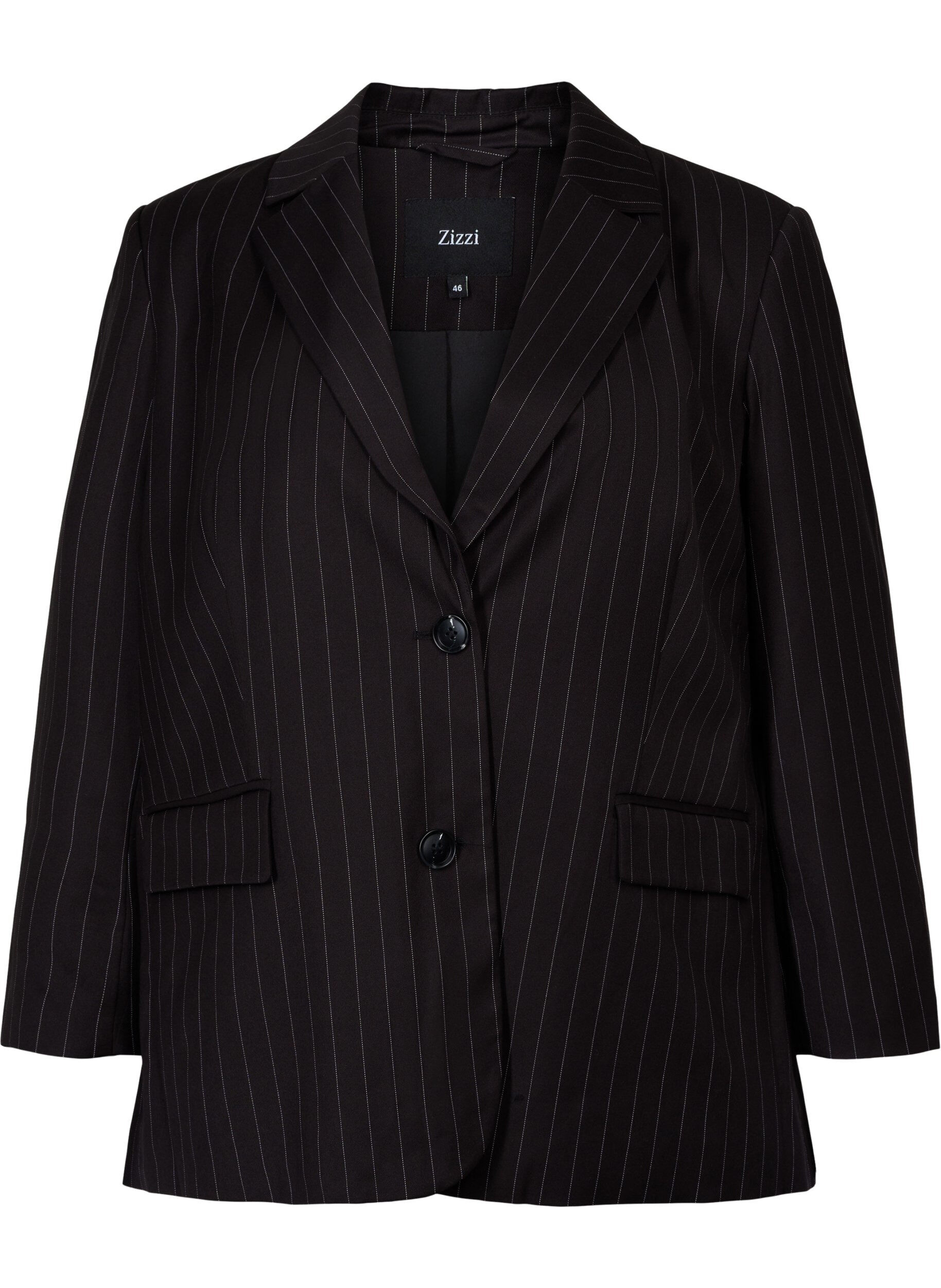 Zizzifashion Pinstripe blazer, Black W. Pinstripe, Packshot image number 0