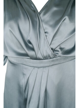 Maxi dress with wrap and short sleeves, Silver Blue, Packshot image number 2