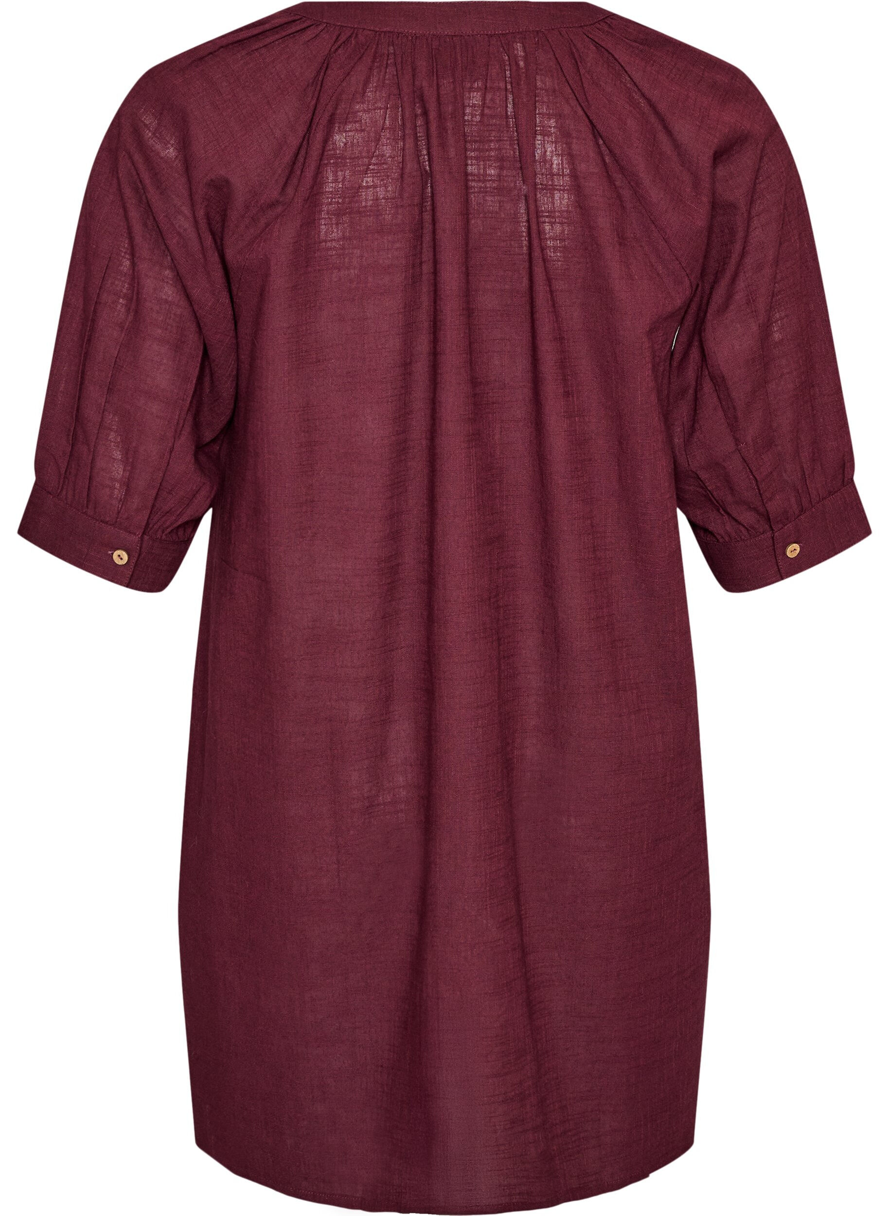 ZizzifashionCotton tunic with a V-neck, Red, Packshot image number 1