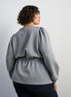 Blouse with tie and puff sleeves, Grey, Model image number 2