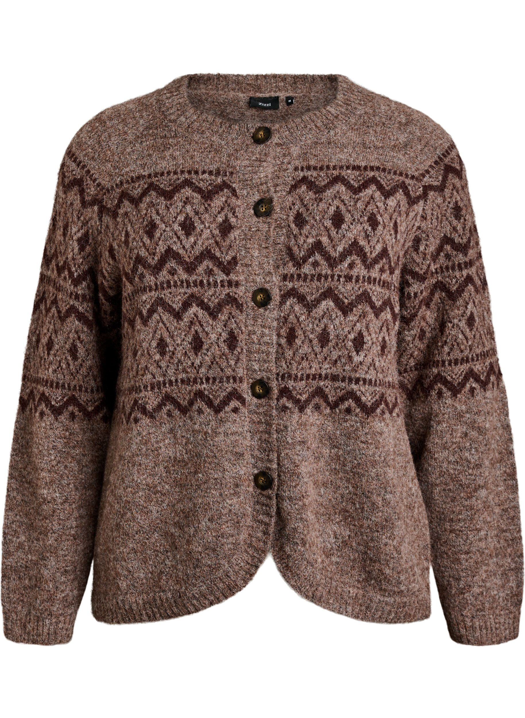 Jacquard pattern cardigan