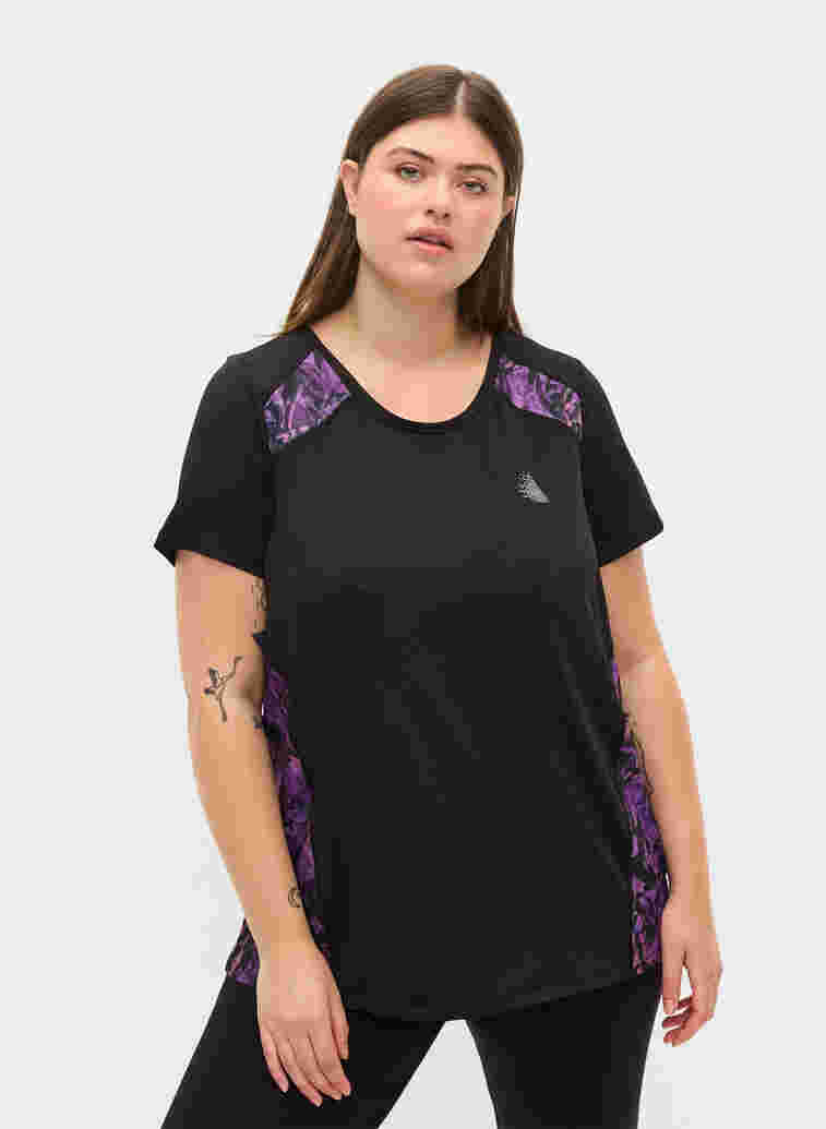 Printed gym t-shirt, Black, Model image number 0