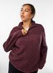 Knitted sweater with high neck and zipper, Red, Model image number 4