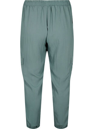 Loose cargo trousers in viscose, Balsam Green, Packshot image number 1