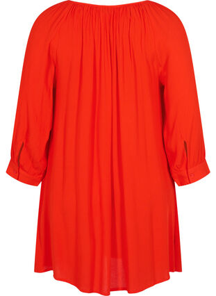 Viscose tunic with 3/4 sleeves, Fiery Red, Packshot image number 1
