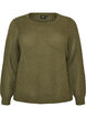 Knitted blouse with a textured openwork pattern, Green, Packshot image number 0